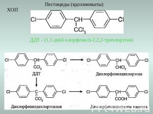 Пестициды (ядохимикаты) ДДТ - (1,1-ди(4-хлорфенил)-2,2,2-трихлорэтан)