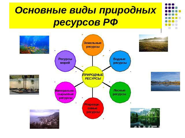Основные виды природных ресурсов РФ