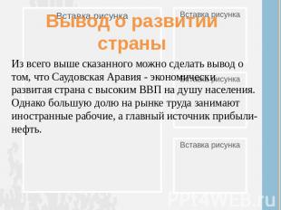 Вывод о развитии страны Из всего выше сказанного можно сделать вывод о том, что