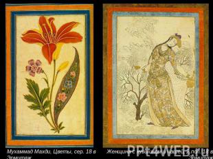 Мухаммад Махди, Цветы, сер. 18 вЭрмитаж Женщина с кувшином и чашей, 2 пол. 18 вЭ
