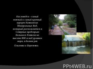 Кисловодск—самый южный и самый крупный курорт Кавказских Минеральных Вод, которы