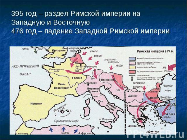 План схема падение западной римской империи