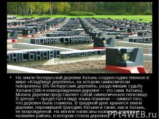На земле белорусской деревни Хатынь создано единственное в мире «Кладбище дереве