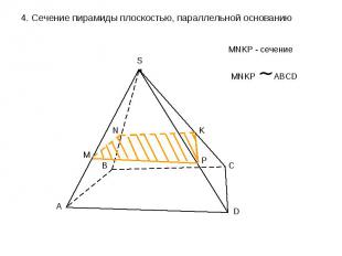 4. Сечение пирамиды плоскостью, параллельной основанию