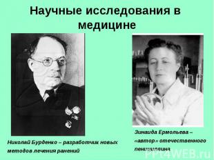 Научные исследования в медицине Николай Бурденко – разработчик новых методов леч