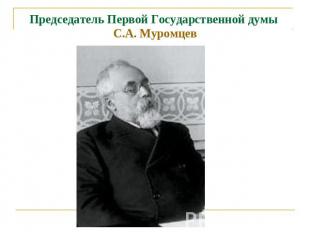 Председатель Первой Государственной думы С.А. Муромцев