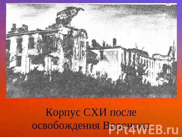 Корпус СХИ после освобождения Воронежа