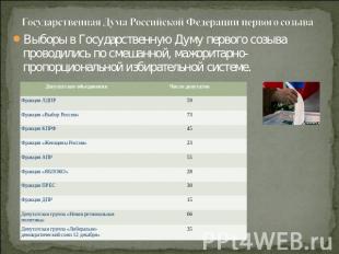 Государственная Дума Российской Федерации первого созыва Выборы в Государственну