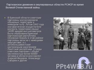 Партизанское движение в оккупированных областях РСФСР во время Великой Отечестве