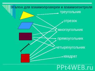 Эталон для взаимопроверки и взаимоконтроля треугольникотрезокмногоугольникпрямоу