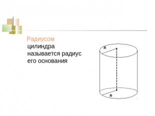 Радиусом цилиндра называется радиус его основания