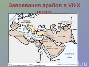 Завоевания арабов в VII-X веках