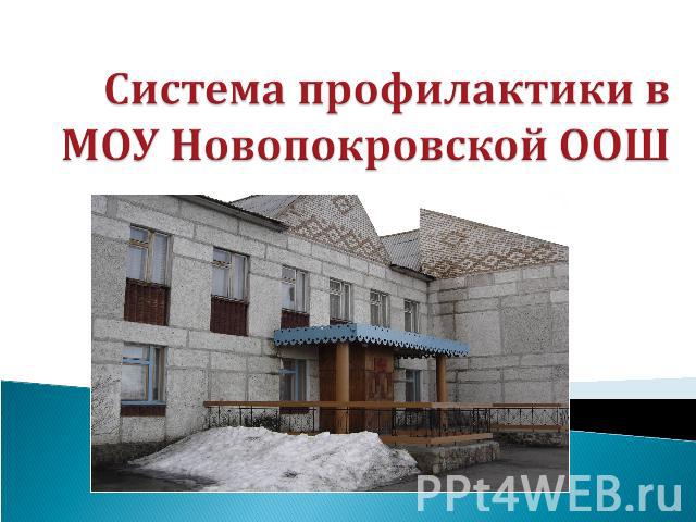 Система профилактики в МОУ Новопокровской ООШ