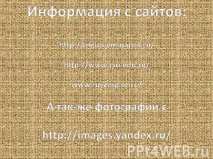 Информация с сайтов: http://mgup-vm.narod.ru/ http://www.rsu.edu.ru/ www.rusempi