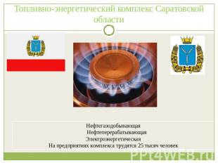 Топливно-энергетический комплекс Саратовской области Нефтегазодобывающая Нефтепе