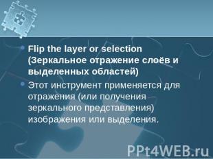 Flip the layer or selection (Зеркальное отражение слоёв и выделенных областей) Э