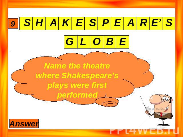 Name the theatre where Shakespeare’s plays were first performed