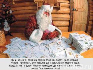 Ну и конечно, одна из самых главных забот Деда Мороза –успеть прочитать все пись