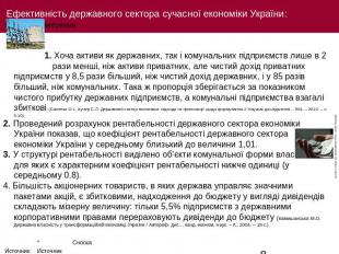 Ефективність державного сектора сучасної економіки України: 1. Хоча активи як де