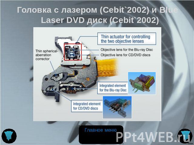 Головка с лазером (Cebit`2002) и Blue Laser DVD диск (Cebit`2002)