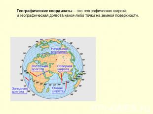 Географические координаты – это географическая широта и географическая долгота к