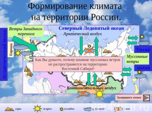 Формирование климата на территории России.