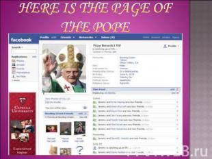 Here is the page of the Pope