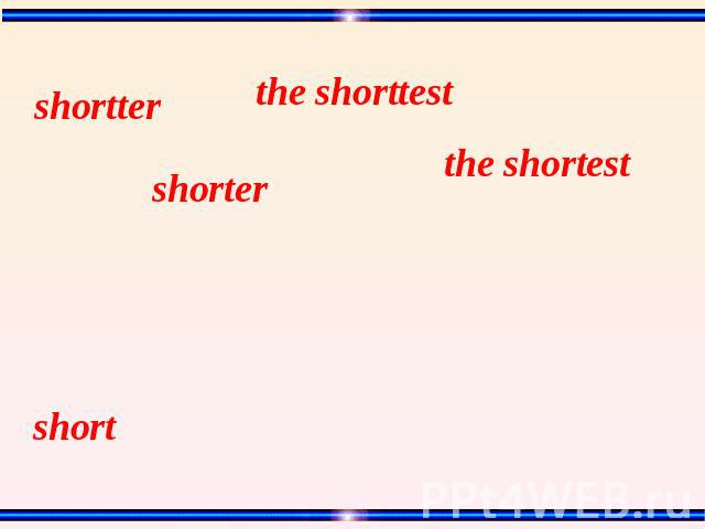 shortter the shorttest shorter the shortest short