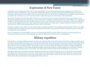 Exploration of New France On March 29, 1613, arriving back in New France, he fir