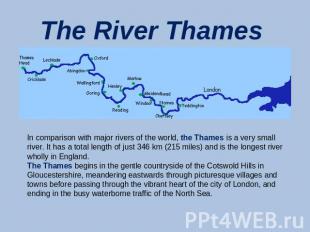 The River Thames In comparison with major rivers of the world, the Thames is a v