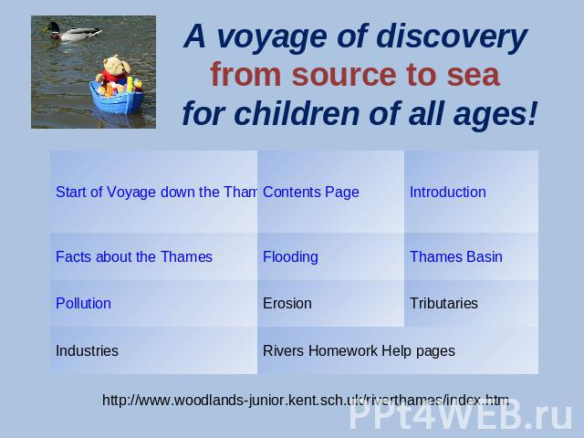 A voyage of discovery from source to sea for children of all ages!
