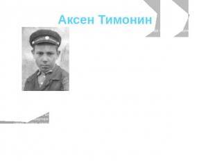 Аксен Тимонин Аксен Тимонин был председателем совета отряда «Босоногий гарнизон»