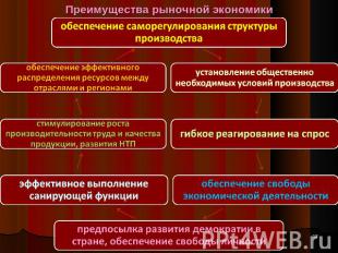 Преимущества рыночной экономики обеспечение саморегулирования структуры производ