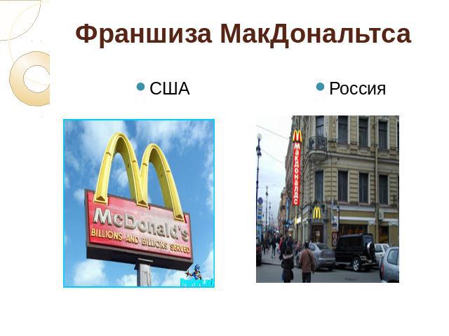 Франшиза МакДональтса США Россия