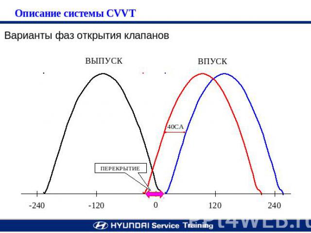 Описание системы CVVT Варианты фаз открытия клапанов