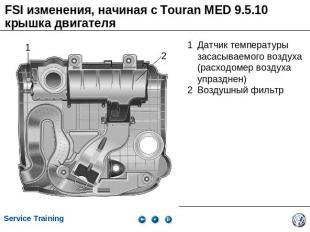 FSI изменения, начиная с Touran MED 9.5.10крышка двигателя 1Датчик температуры з
