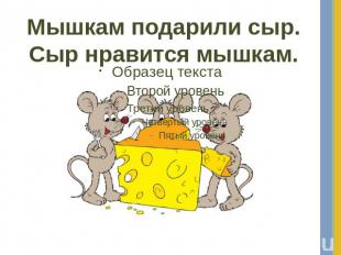 Мышкам подарили сыр.Сыр нравится мышкам.