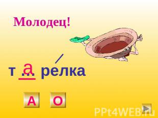 Молодец! т … релка а о