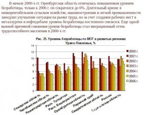 В начале 2000-х гг. Оренбургская область отличалась повышенным уровнем безработи