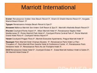 Marriott InternationalЕгипет Renaissance Golden View Beach Resort 5*, Sharm El S
