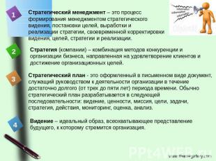 Стратегический менеджмент – это процесс формирования менеджментом стратегическог