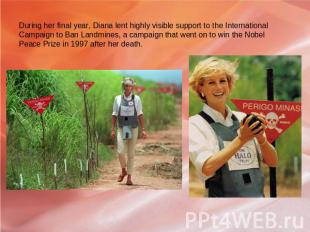 During her final year, Diana lent highly visible support to the International Ca