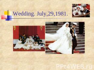 Wedding. July,29,1981.