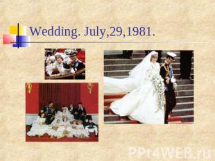 Wedding. July,29,1981.