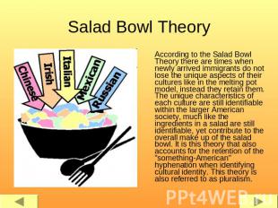 Salad Bowl Theory According to the Salad Bowl Theory there are times when newly