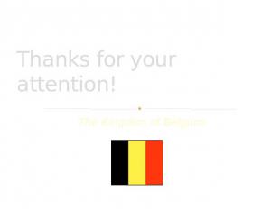 Thanks for your attention! The Kingdom of Belgium