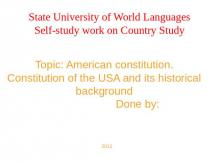 American constitution. Constitution of the USA and its historical background