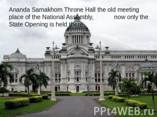 Ananda Samakhom Throne Hall the old meeting place of the National Assembly, now