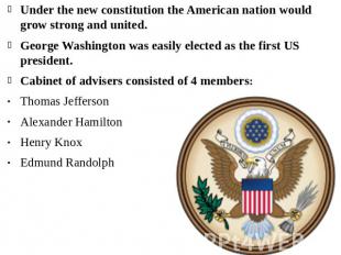 Under the new constitution the American nation would grow strong and united. Geo