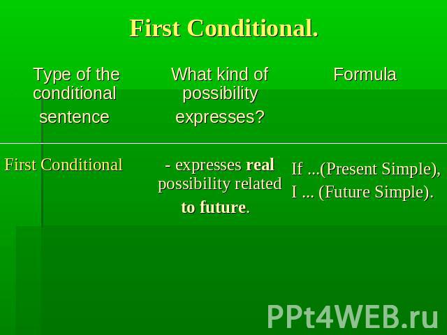 First Conditional.